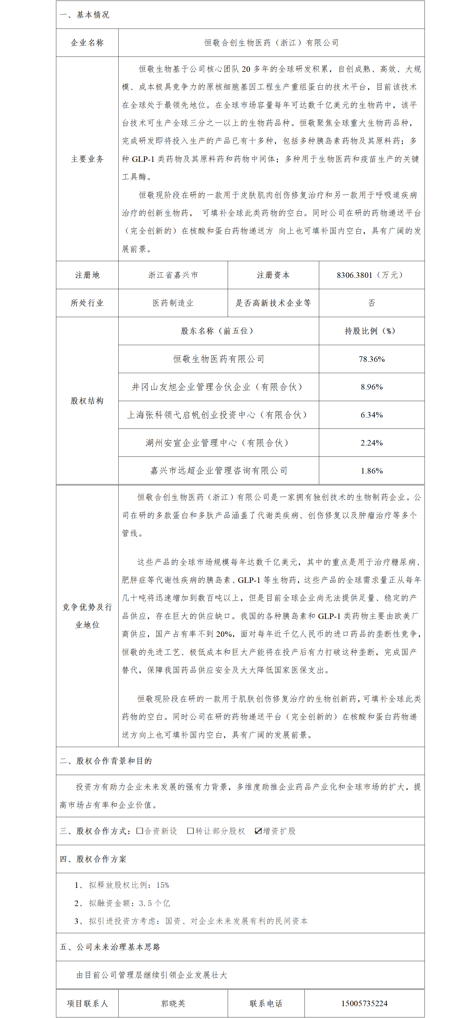24股權(quán)合作-發(fā)改委-恒敬合創(chuàng)生物醫(yī)藥（浙江）有限公司年產(chǎn)1.25億支胰島素及胰島素類似物注射劑、3噸胰島素原液及多肽制品、50公斤工業(yè)酶項(xiàng)目_01.png